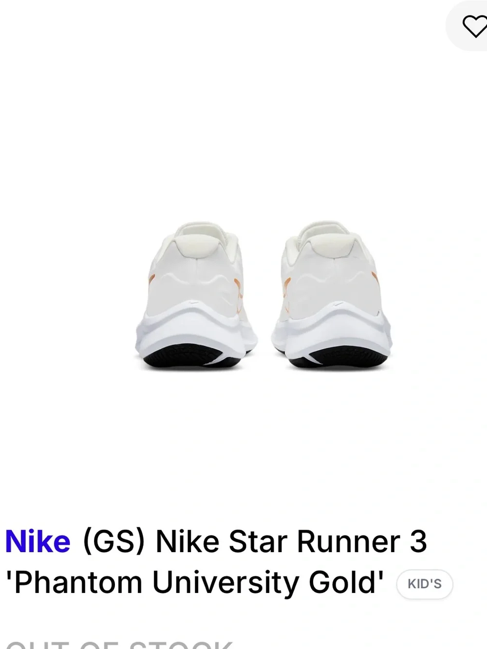 SZ 4Y Nike White Sneakers with Orange Swoosh